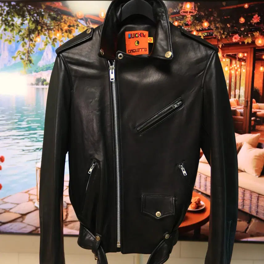 [BUNJANG] Lucky Chouette Lee Min Ho Lambskin Leather Jacket / 럭키슈에뜨 이민호 가죽 자켓 / 공용