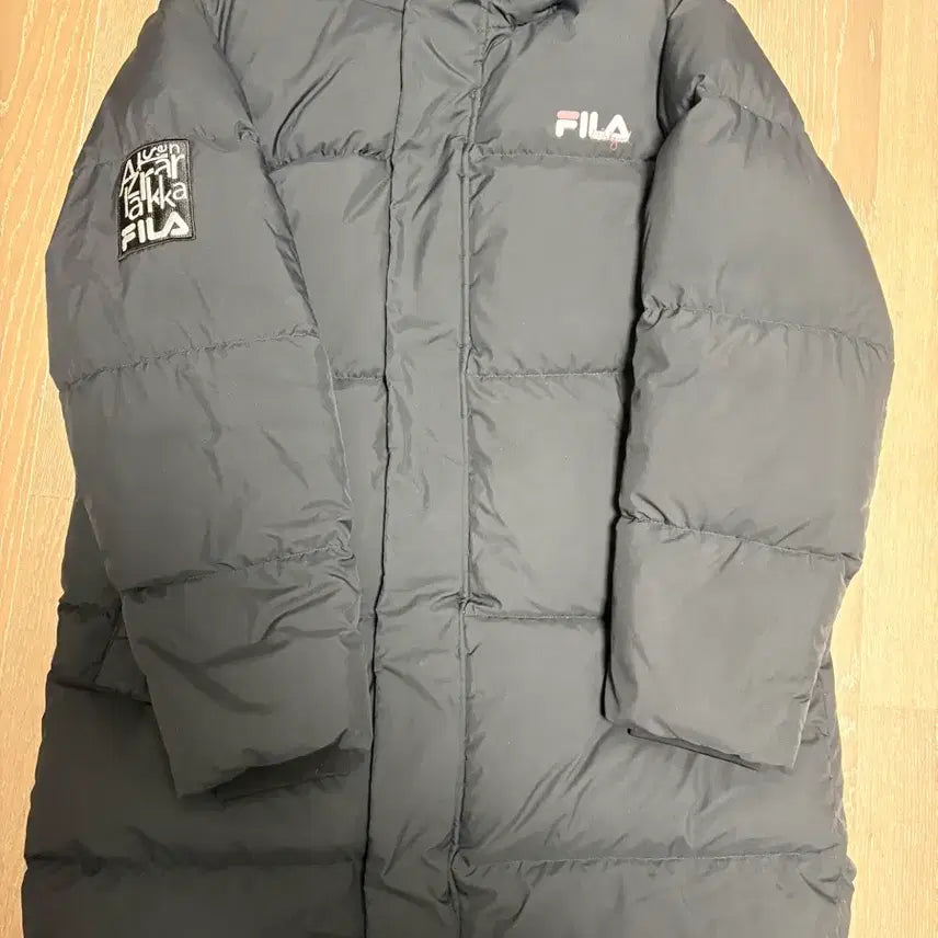 [BUNJANG] Fila Black Long Padding Jacket Unisex / 휠라 우왁굳 블랙 롱패딩