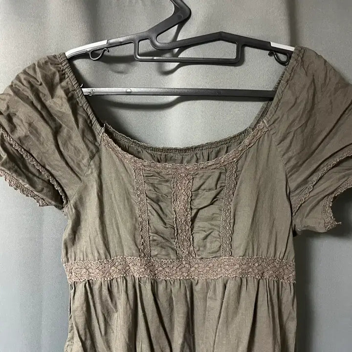 [SOLD OUT] 카키브라운 모리 미니 원피스