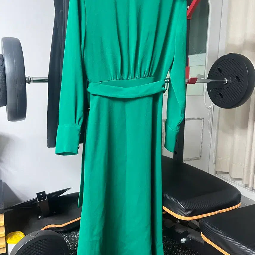 [BUNJANG] H&amp;M Green Wrap Long Dress / H&amp;m 흐앤므 그린 랩 원피스 하객룩