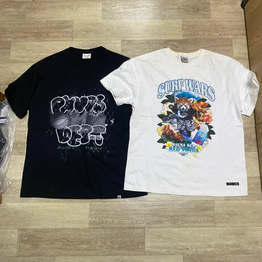 [BUNJANG] Musinsa Printing Short-Sleeve T-Shirts (Black &amp; White) - Bundle / 무신사 프린팅 반팔 블랙,화이트 일괄 교신