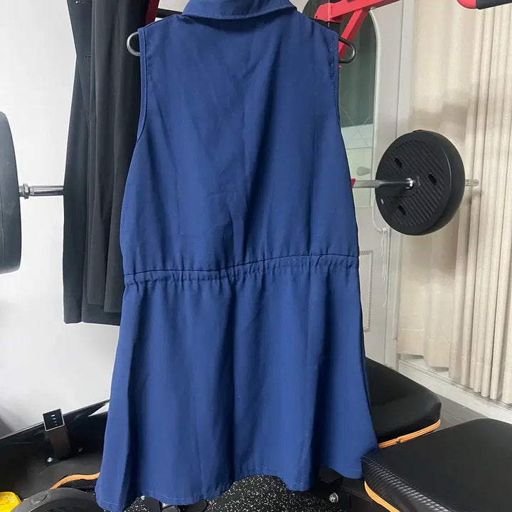 [BUNJANG] Navy Sleeveless Shirt Dress / 네이비 여름 민소매 셔츠 원피스