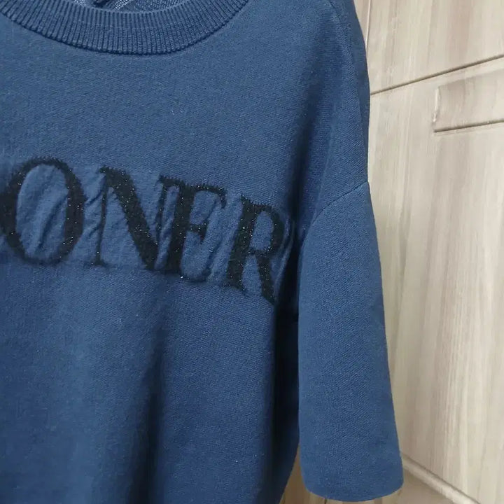 [BUNJANG] System Navy Short Sleeve Knit Top / 시스템 네이비 반팔 니트