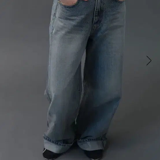 [BUNJANG] Lily Cotes Bread Denim Wide Roll-up Jeans / 릴리코츠 브레드데님 m