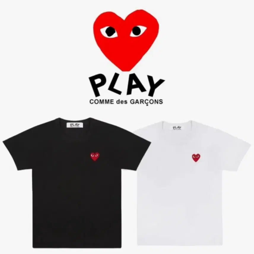 [BUNJANG] Comme des Garçons Play Half Sleeve T-Shirt Black/White / 꼼데가르송 플레이 하트 반팔티 블랙/화이트