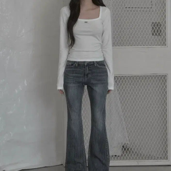 [BUNJANG] Khaki Point Cut-out Bootcut Denim Pants / 새상품) 카키포인트 컷아웃 부츠컷 데님 팬츠 택ㅇ