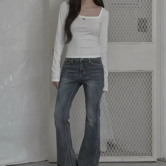 [BUNJANG] Khaki Point Cut-out Bootcut Denim Pants / 새상품) 카키포인트 컷아웃 부츠컷 데님 팬츠 택ㅇ