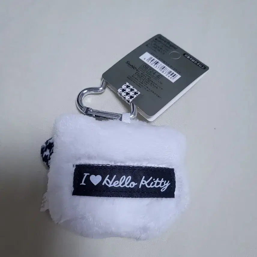 [BUNJANG] Hello Kitty Houndstooth Ribbon Face Keyring / 헬로키티 얼굴 키링 하운드투스 리본