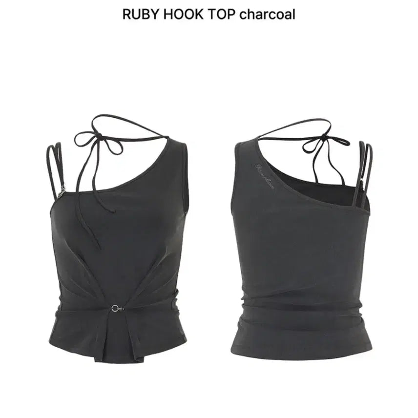 [BUNJANG] Pain Or Pleasure Ruby Hook Top Charcoal / 페인오어플레져 루비 후크 탑 RUBY HOOK TOP 차콜