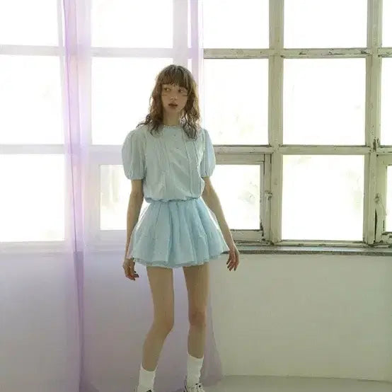 [BUNJANG] Pleated Lace Mini Skirt / 플레따 레이스 미니스커트