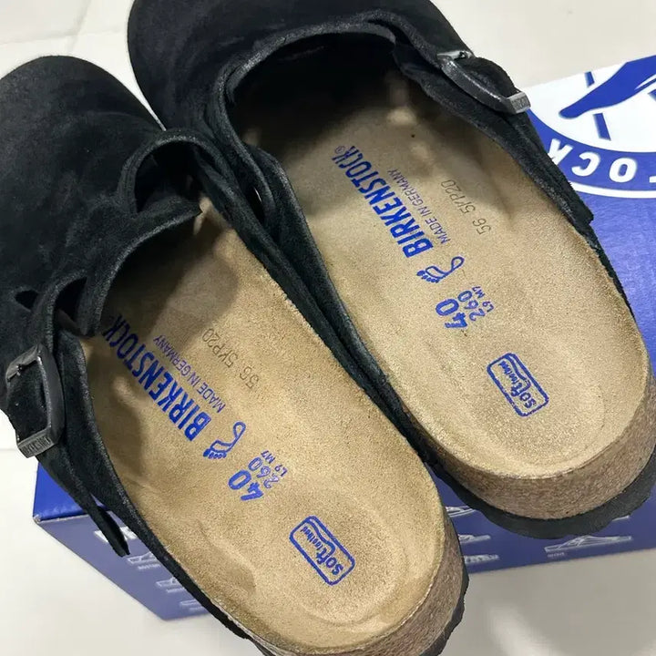 [BUNJANG] Birkenstock Boston Suede Sandals (Black, Size 40) / 버켄스탁 보스턴 (블랙/40)