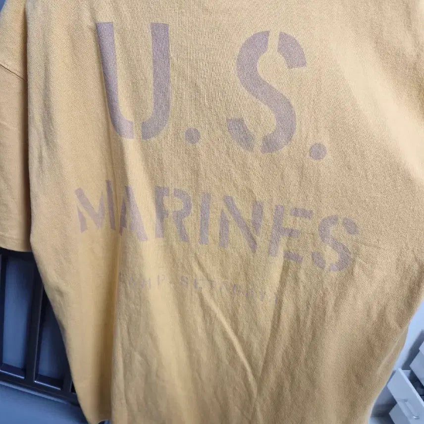 [BUNJANG] Bronson U.S. Marines Yellow T-Shirt XXL / 브론슨 U.S. Marines 옐로우 반팔티 XXL