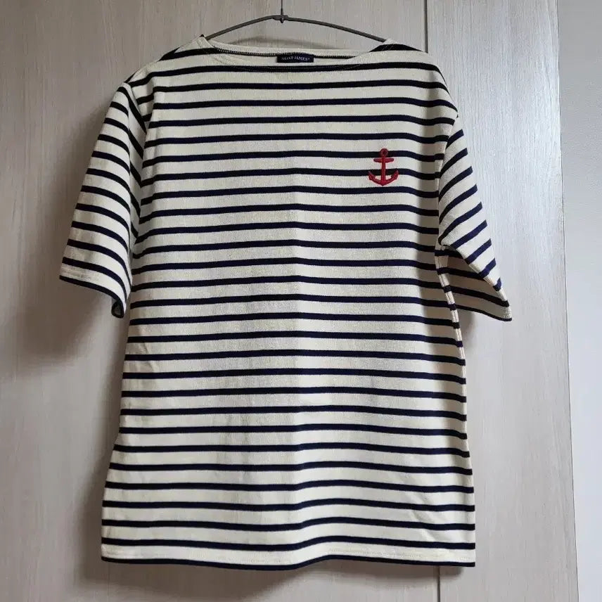 [BUNJANG] Saint James Galdo Bordeaux Stripe T-Shirt / 세인트제임스 길도 보르도 스트라이프 반팔티