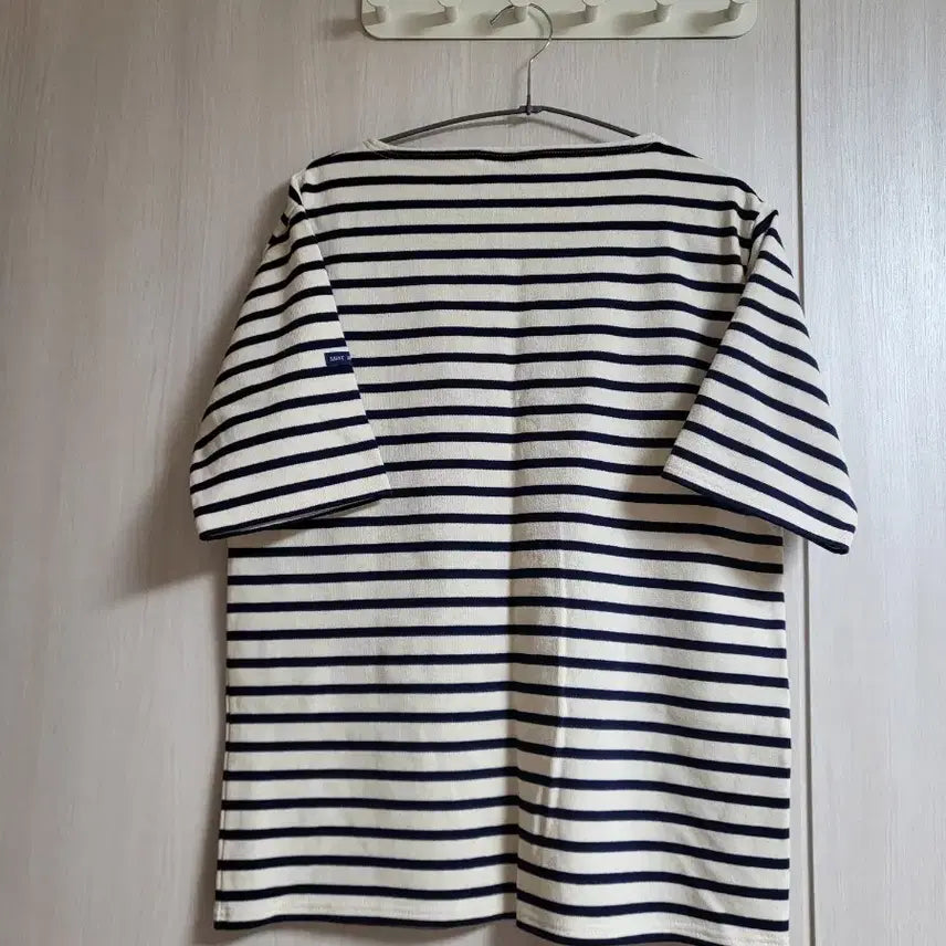 [BUNJANG] Saint James Galdo Bordeaux Stripe T-Shirt / 세인트제임스 길도 보르도 스트라이프 반팔티