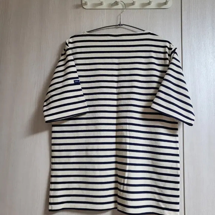 [BUNJANG] Saint James Galdo Bordeaux Stripe T-Shirt / 세인트제임스 길도 보르도 스트라이프 반팔티