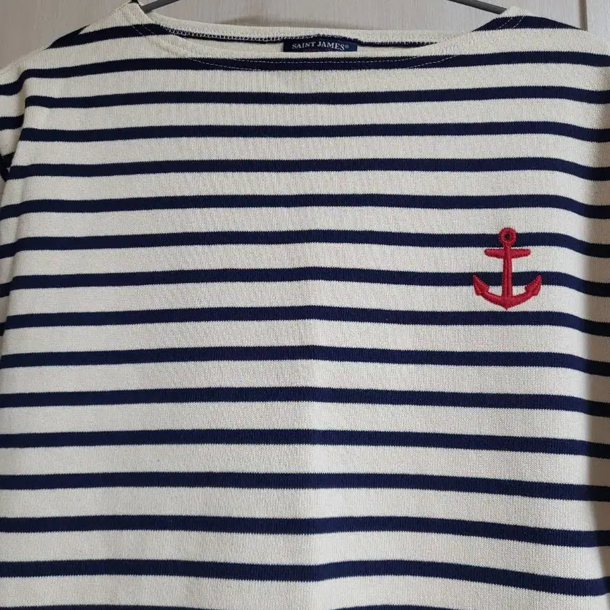 [BUNJANG] Saint James Galdo Bordeaux Stripe T-Shirt / 세인트제임스 길도 보르도 스트라이프 반팔티