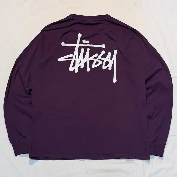 [BUNJANG] Stussy 23FW Pigment Dyed Long Sleeve Purple / 스투시 23FW 피그먼트 다이드 롱슬리브 퍼플