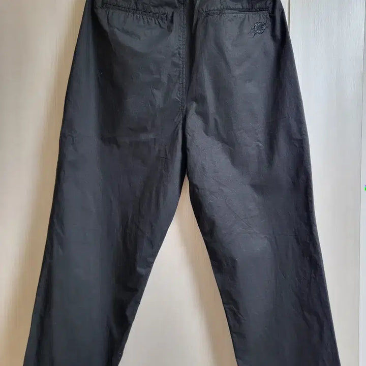 [BUNJANG] Beslow Black Cotton Pants String Waist Fit / 비슬로우 검정색 면바지 끈바지 스타일