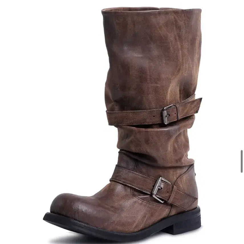 [BUNJANG] Negative Three Slouchy Long Boots Brown / 네거티브쓰리 슬라우치 롱부츠 브라운