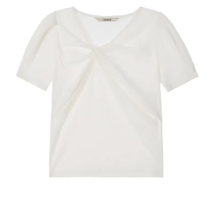 [BUNJANG] DEBEVO Twist Shirring Short Sleeve T-shirt / 드헤베 트위스트 셔링 반팔 티셔츠