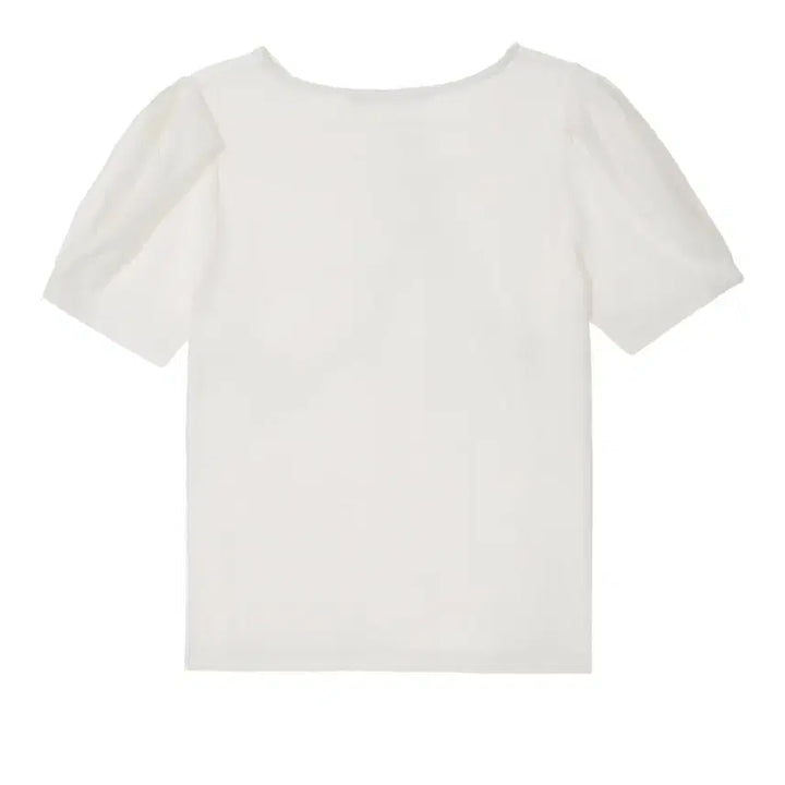 [BUNJANG] DEBEVO Twist Shirring Short Sleeve T-shirt / 드헤베 트위스트 셔링 반팔 티셔츠