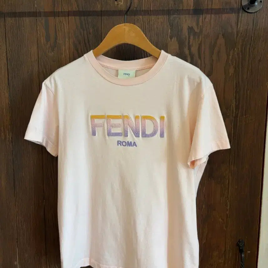 [BUNJANG] Fendi Authentic Pink Short Sleeve T-Shirt / 펜디 정품 핑크 반팔티