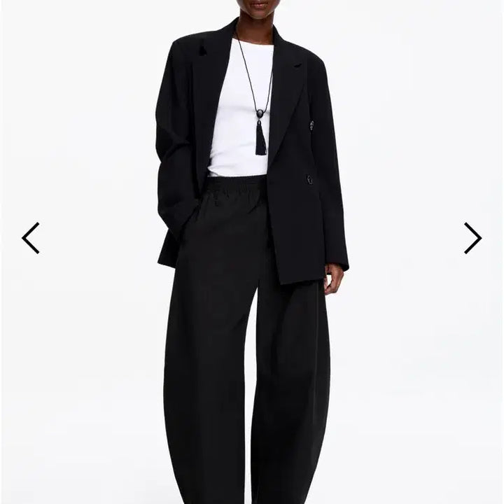 [BUNJANG] Arket Barrel Leg Cotton Trousers Black M / 아르켓 배럴 레그 코튼 트라우저