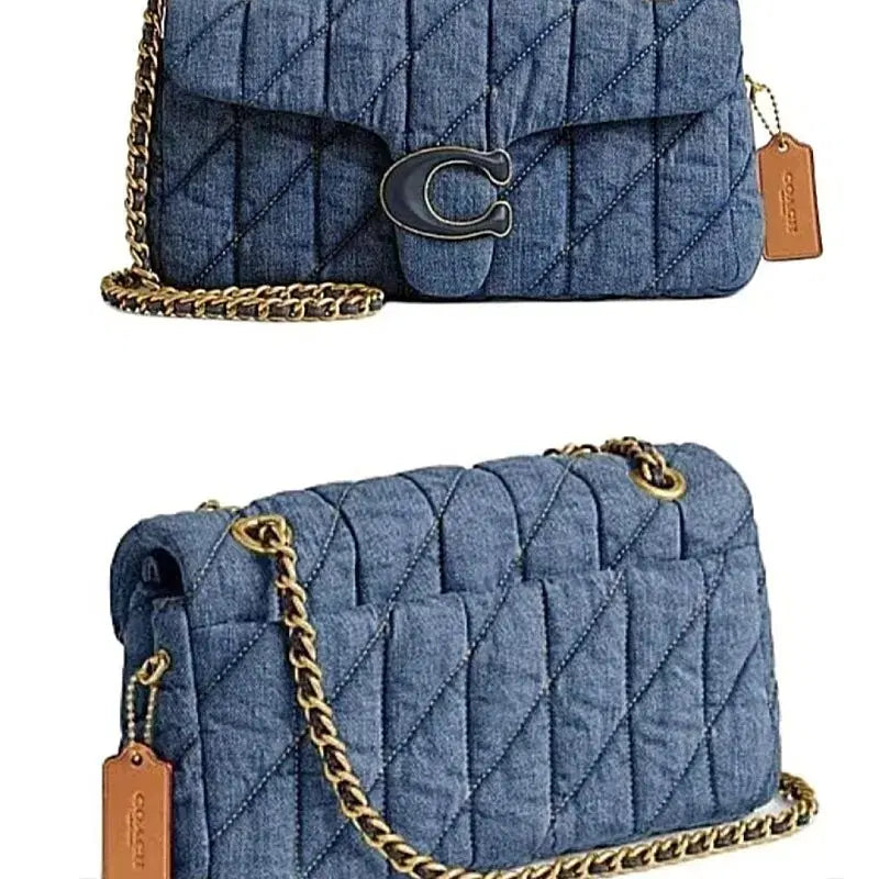 [BUNJANG] Coach Tabby Denim Quilting Shoulder Bag 20 / 코치 태비 데님 퀼팅 숄더백/20사이즈
