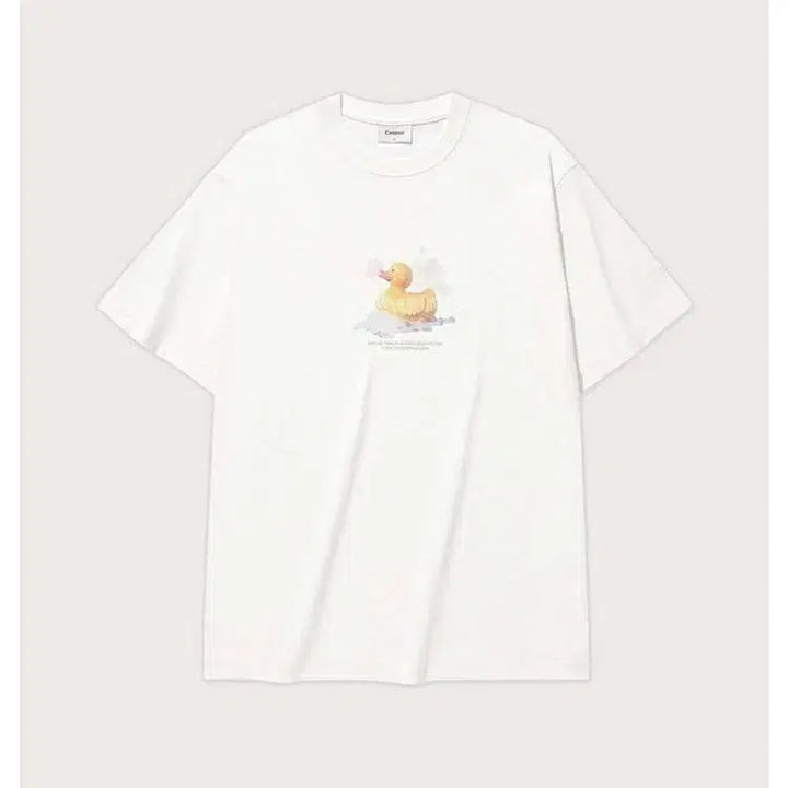[BUNJANG] Covernat Bubble Duck Graphic T-Shirt White Unisex XS / 커버낫 버블 러버덕 그래픽 티셔츠 White 공용 XS