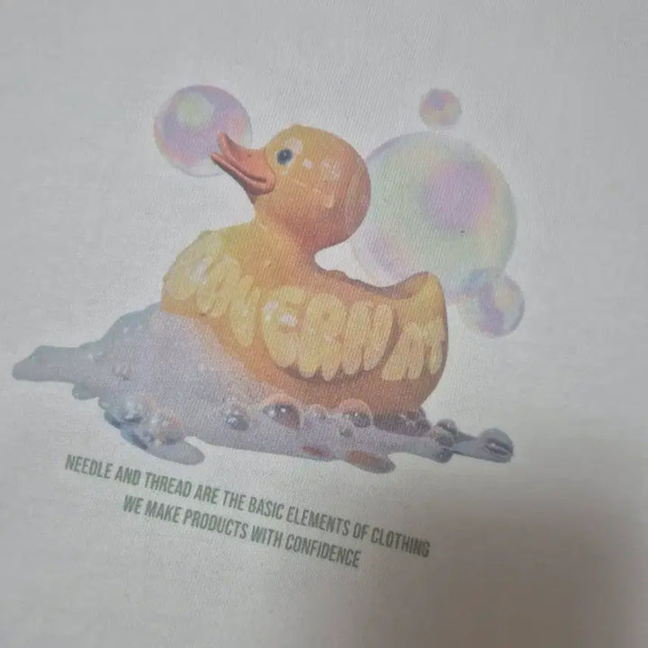 [BUNJANG] Covernat Bubble Duck Graphic T-Shirt White Unisex XS / 커버낫 버블 러버덕 그래픽 티셔츠 White 공용 XS