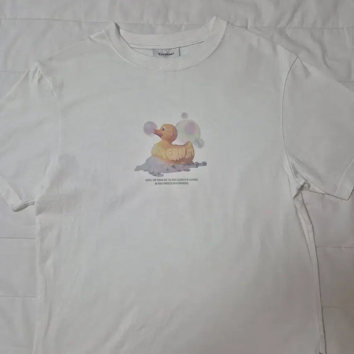 [BUNJANG] Covernat Bubble Duck Graphic T-Shirt White Unisex XS / 커버낫 버블 러버덕 그래픽 티셔츠 White 공용 XS