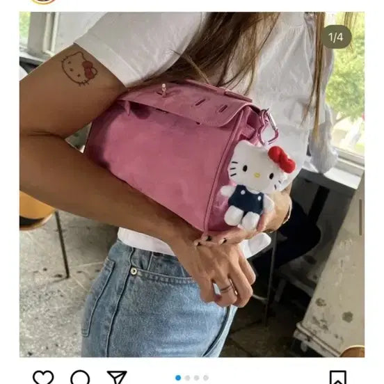[BUNJANG] Pepe Yoon Pink Suede Bag / 페페윤 자체제작 핑크 스웨드 백