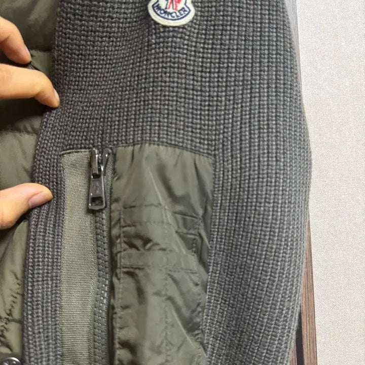 [BUNJANG] Moncler Knit Padded Jacket Khaki 2XL / 몽클레어 니트패딩 카키 2xl