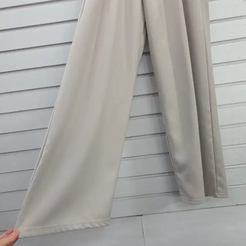 [BUNJANG] Bomalchagi Cheonsa Light Beige Wide Banding Pants / 봄/연베이지 와이드 밴딩바지/보물찾기천사