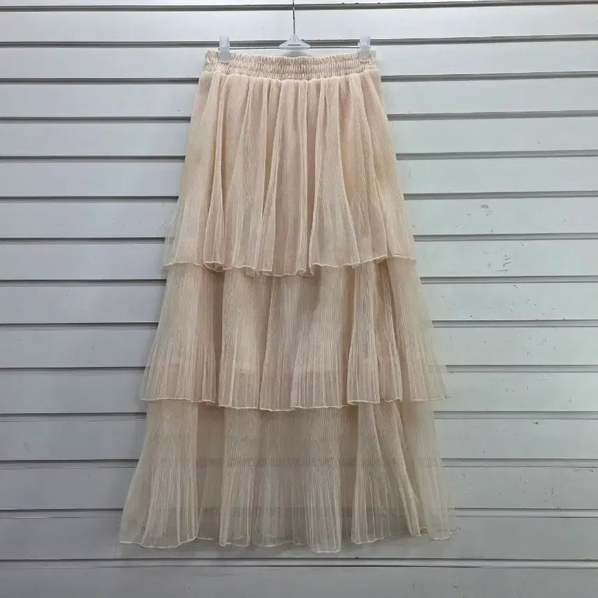 [BUNJANG] Ivory Tiered Tulle Elastic Long Skirt / 아이보리 캉캉 샤 밴딩 롱스커트/보물찾기천사