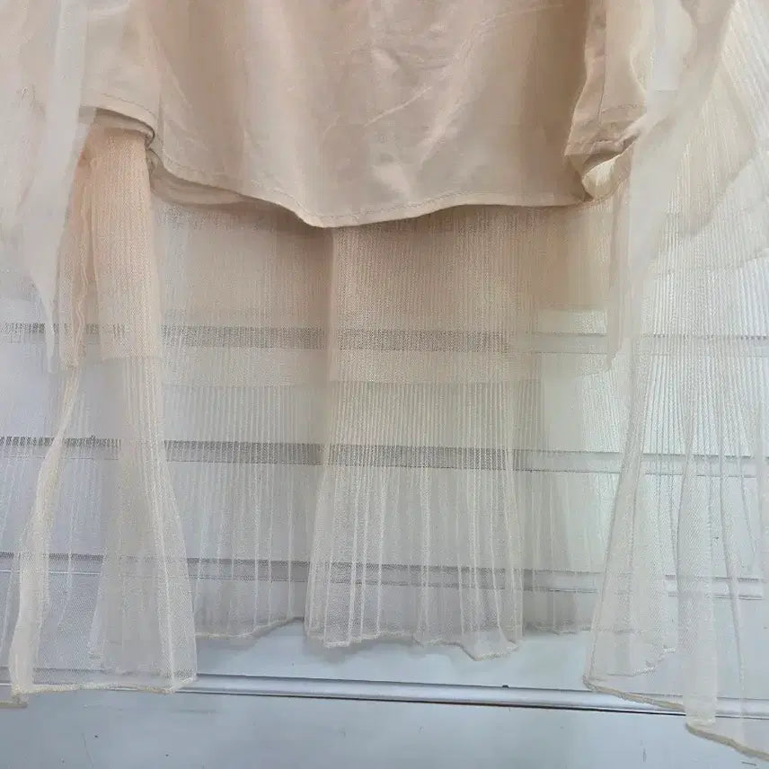 [BUNJANG] Ivory Tiered Tulle Elastic Long Skirt / 아이보리 캉캉 샤 밴딩 롱스커트/보물찾기천사
