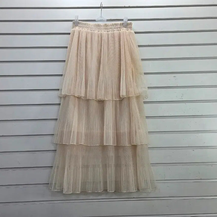 [BUNJANG] Ivory Tiered Tulle Elastic Long Skirt / 아이보리 캉캉 샤 밴딩 롱스커트/보물찾기천사