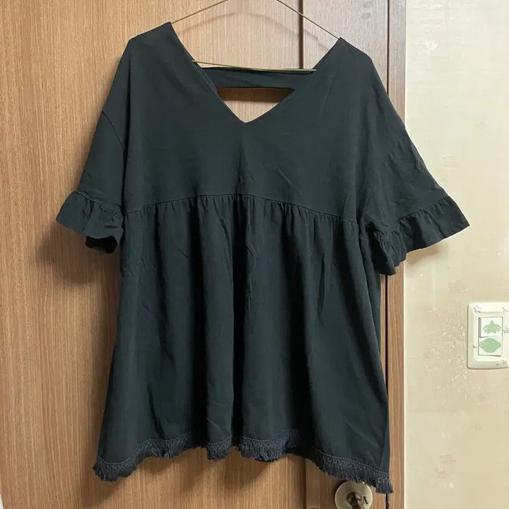 [BUNJANG] Black Short-Sleeve Mini Dress / 블랙 반팔 미니 원피스