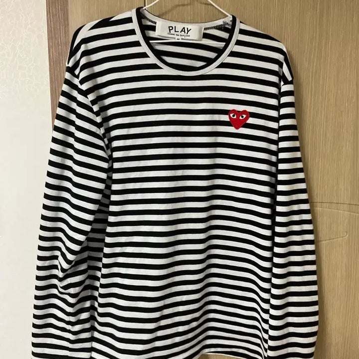 [BUNJANG] Comme des Garçons Striped Long Sleeve T-Shirt Black/White / 꼼데가르송 스트라이프 긴팔 티셔츠 블랙/화이트