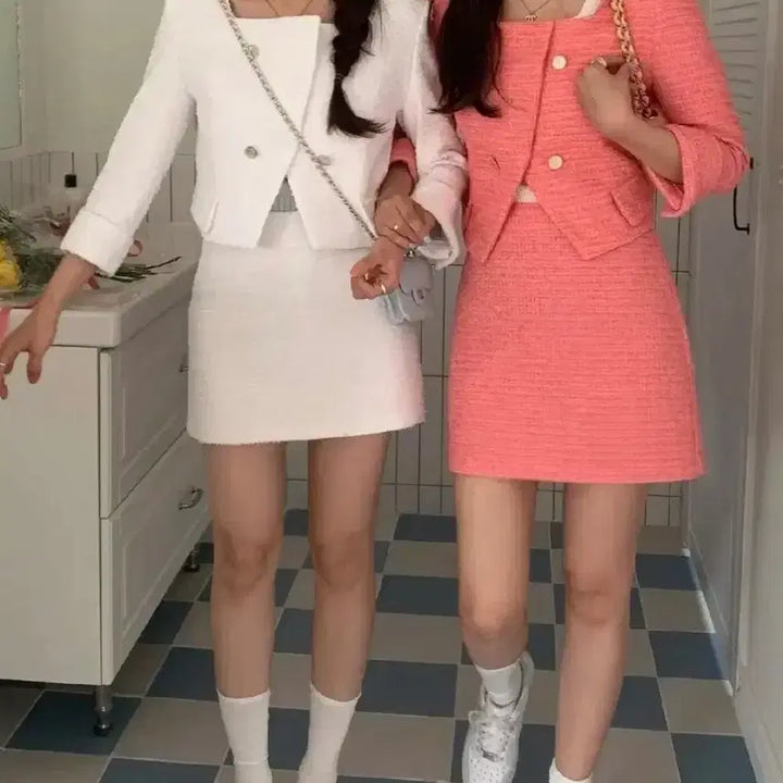 [BUNJANG] Modernrobe Dandelion Tweed Two-Piece Set / 모던로브 단델리온 트위드 투피스