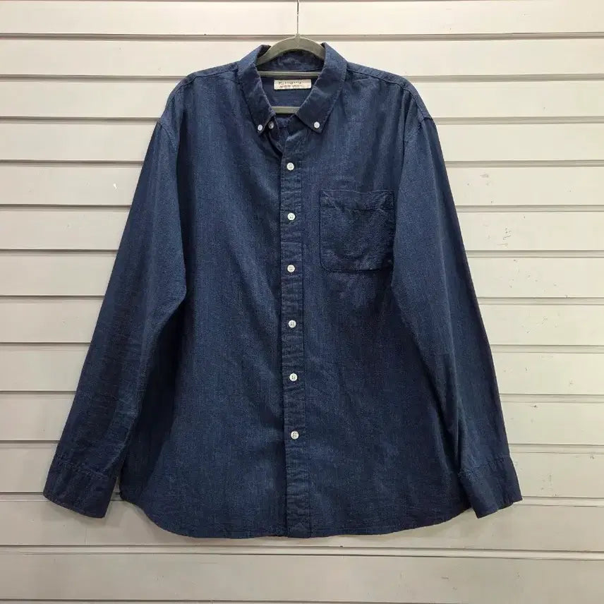 [BUNJANG] Navy Cotton Linen Blend Men&
