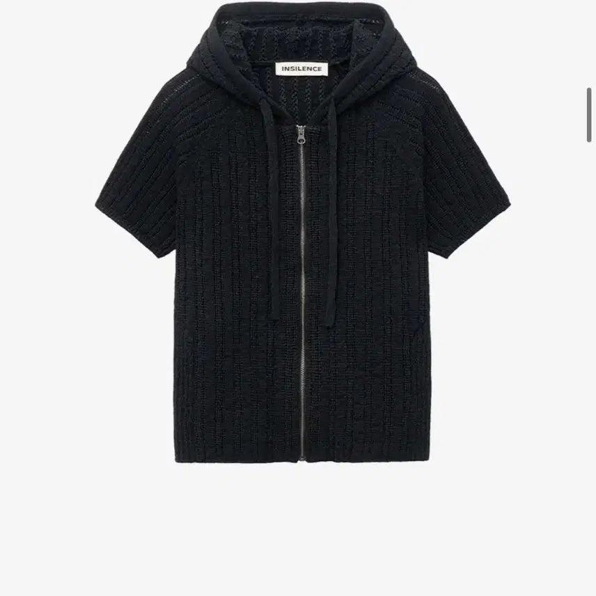 [BUNJANG] Insilence Women Half Sleeve Hooded Zip-Up Knit / 인사일런스 우먼 하프슬리브 후드집업 니트