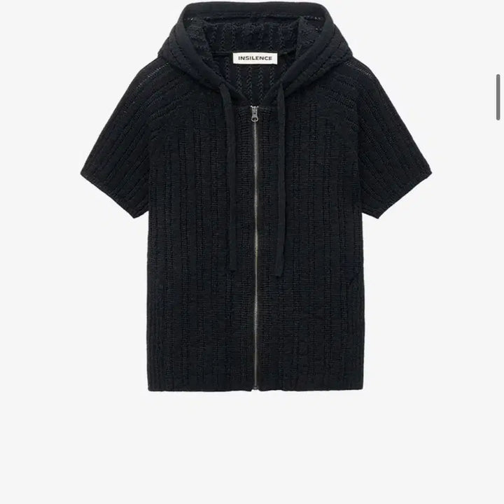 [BUNJANG] Insilence Women Half Sleeve Hooded Zip-Up Knit / 인사일런스 우먼 하프슬리브 후드집업 니트