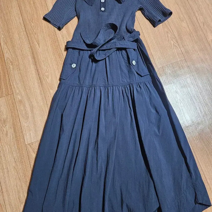 [BUNJANG] Egoist Navy Ruffle Collar Long Dress / 에고이스트 오즈세컨 럭키슈에뜨 듀엘 시스템 보브