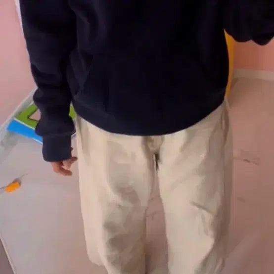 [BUNJANG] Ami Small Heart Logo Loopback Organic Cotton Hoodie Night Blue / 아미 스몰 하트 로고 루프백 오가닉 코튼 풀리스 후드 나이트 블루