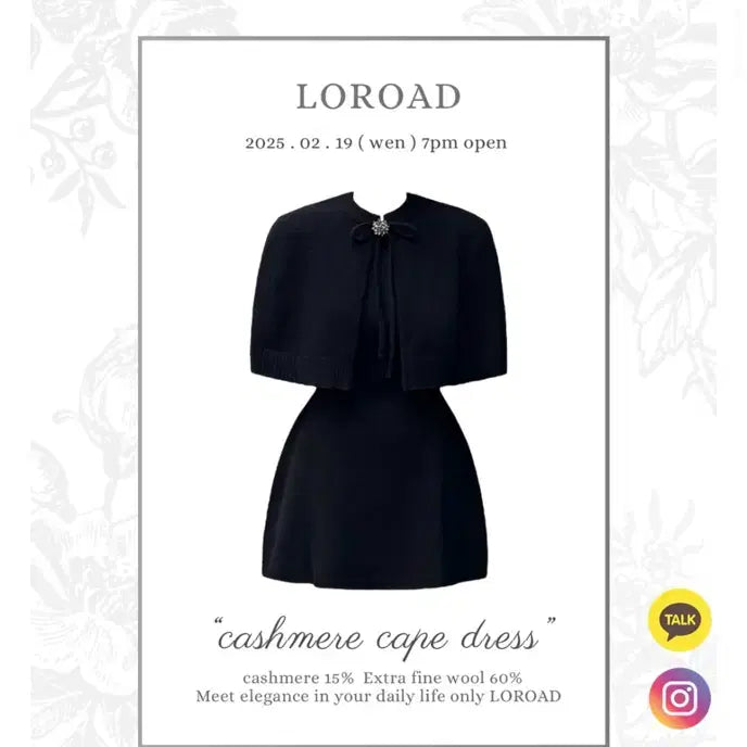 [BUNJANG] LOROAD Cashmere Cape Dress / LOROAD 캐시미어 케이프 원피스
