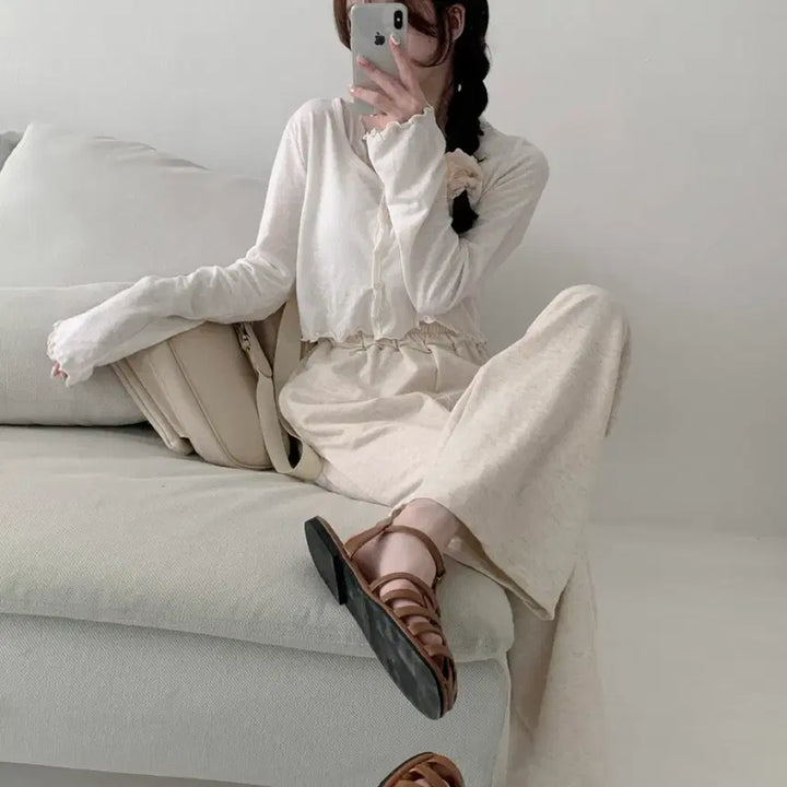[BUNJANG] Minipoe Semi-Wide Modal Training Pants Oatmeal / 미니포에 세미와이드 트레이닝 팬츠 오트