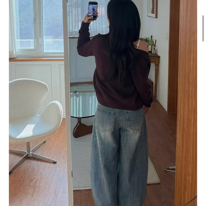 [BUNJANG] Dart Denim Balloon Wide Pants M Size / 새상품)연청 다트 데님 벌룬 와이드 M사이즈
