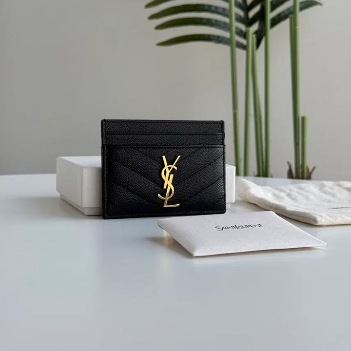 [BUNJANG] Saint Laurent Envelope Card Holder - Gold Hardware / 생로랑 엔벨로프 카드지갑 금장