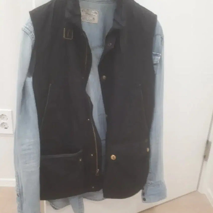 [BUNJANG] Polo Vest Denim Shirt Layered Set / 폴로 조끼 외~